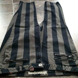 EUC PARASUCOJEANS FANTASTIC STRIPED PATTERN ANKLE PANT WOMENS SIZE 18